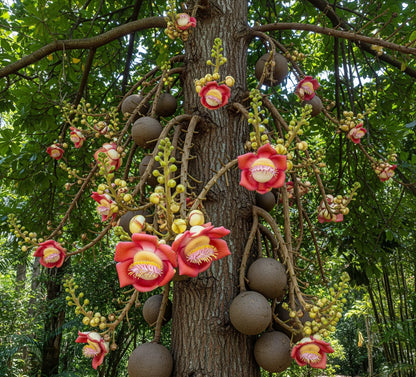 Bees Plant Hub Cannonball / KailashPati (Naga lingam) Tree Layered Live Plant
